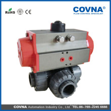 China wholesale PVC/CPVC/PP/PVDF/UPVC plastic 3 way ball valve for water treatment